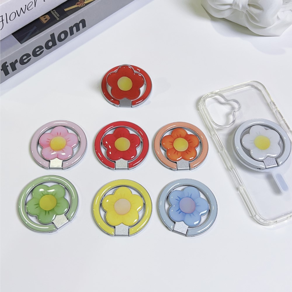 Phone Accessories For Car - Flower Magnetic Foldable Kickstand Phone Ring