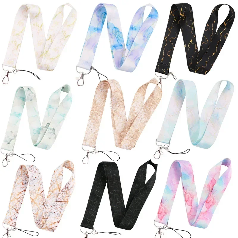 Neck Hanging Phone Holder - Marble Printing Neck Strap Keychain Lanyard