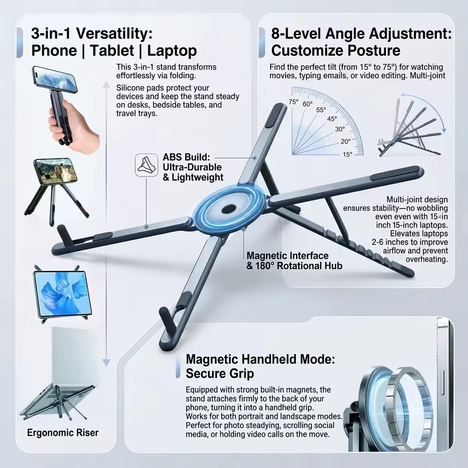 Portable Magnetic Phone Holder - Selfie Stick Tripod ulasan dan harga