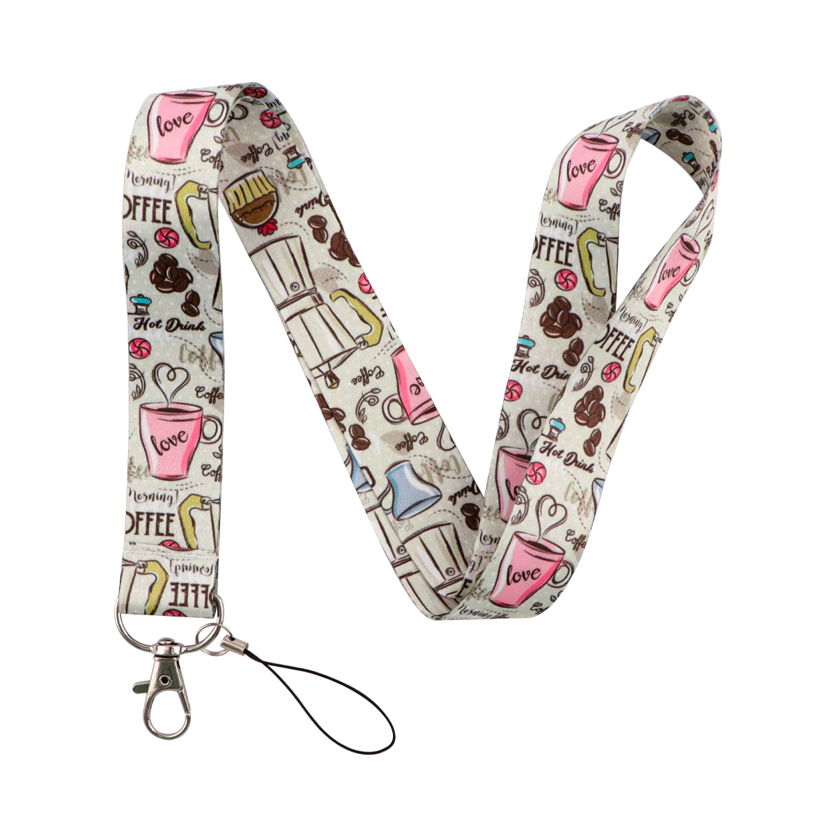 Coffee Lover Lanyard Keychain  - Neck Hanging Phone Holder ulasan dan harga