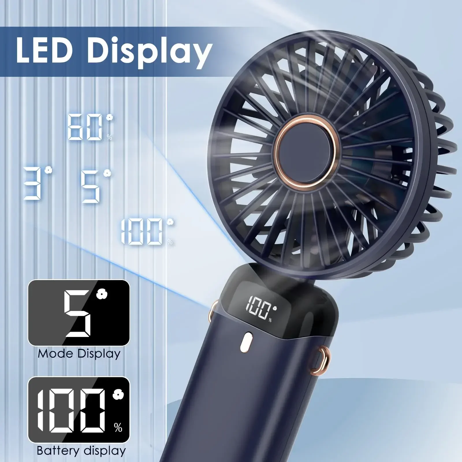 5000mAh Handheld Mini Fan Wire - Neck Hanging Phone Holder ulasan dan harga