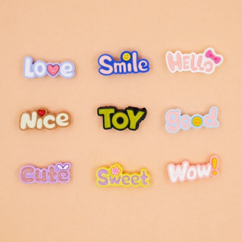 10Pcs Cute Flat Back Wow Luck  - Phone Accessories Baby ulasan dan harga