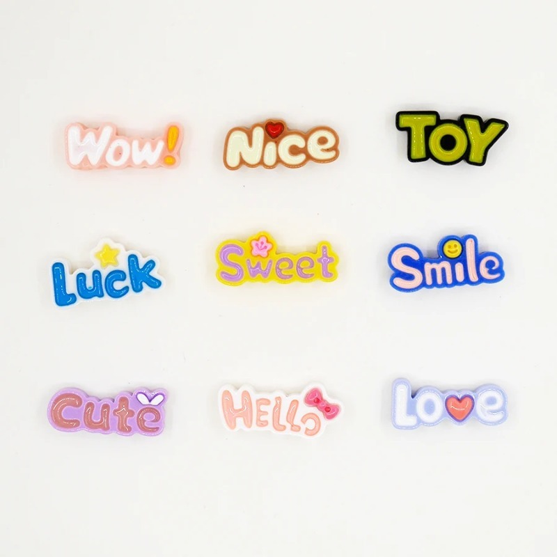 10Pcs Cute Flat Back Wow Luck  - Phone Accessories Baby ulasan dan harga