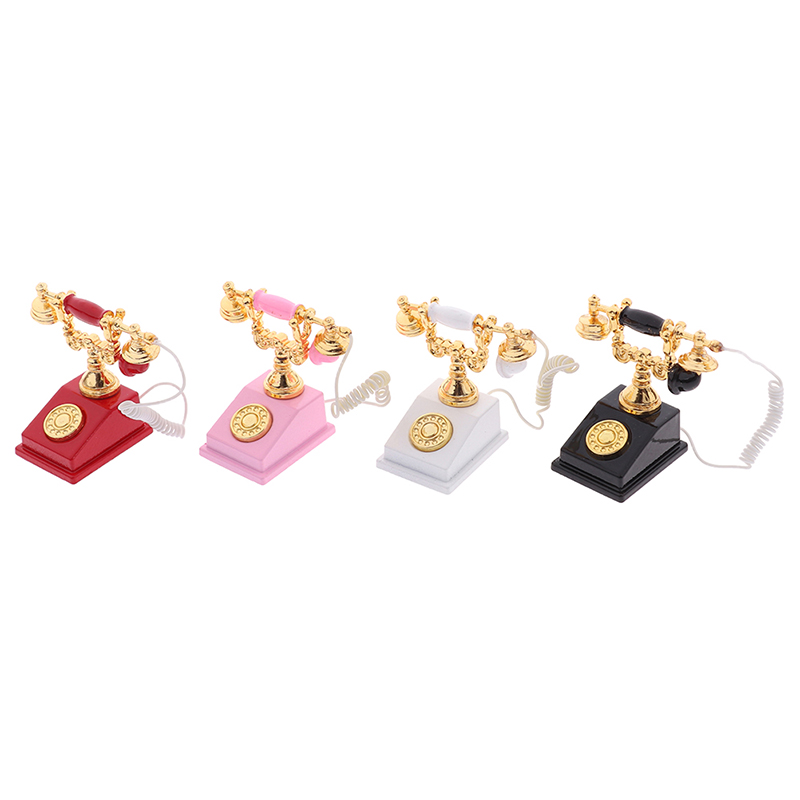 1:12 Vintage Phone Dollhouse M - Phone Accessories Doll ulasan dan harga